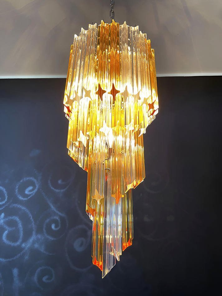 Murano Spiral Prism Glass Chandelier-DWHOME