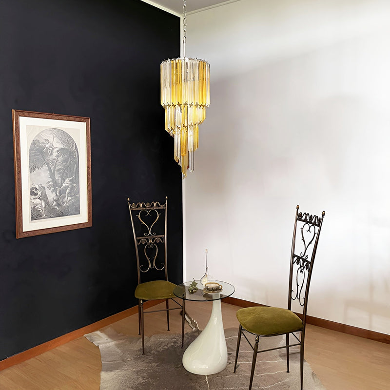 Murano Spiral Prism Glass Chandelier-DWHOME
