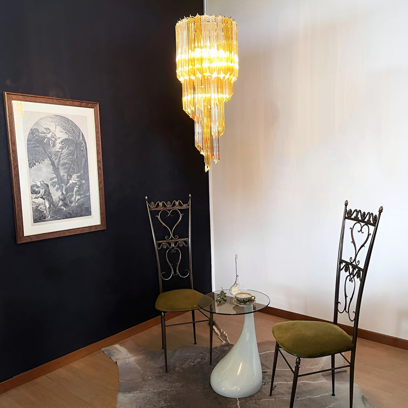 Murano Spiral Prism Glass Chandelier-DWHOME