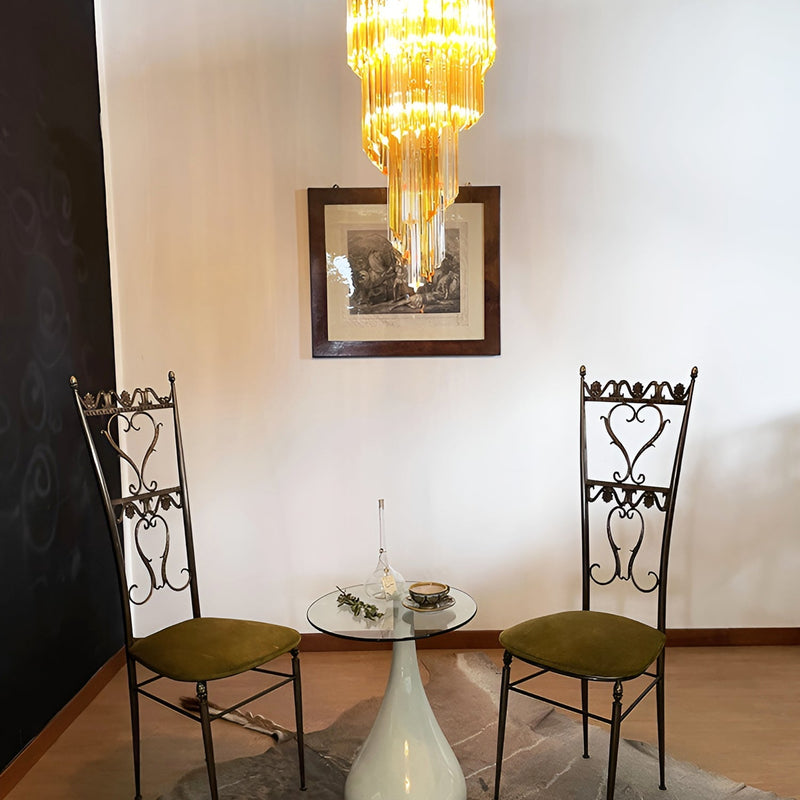 Murano Spiral Prism Glass Chandelier-DWHOME