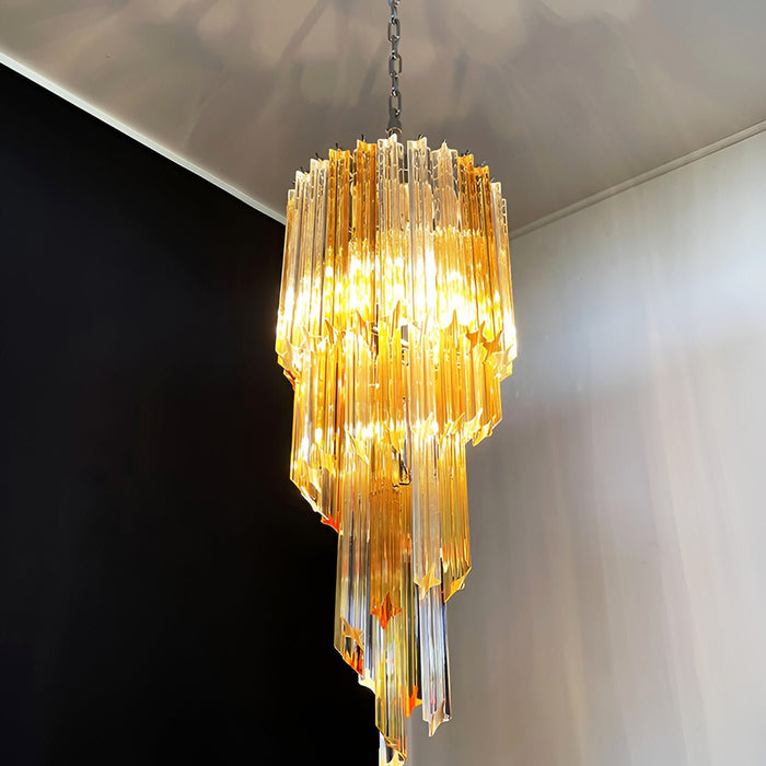 Murano Spiral Prism Glass Chandelier-DWHOME