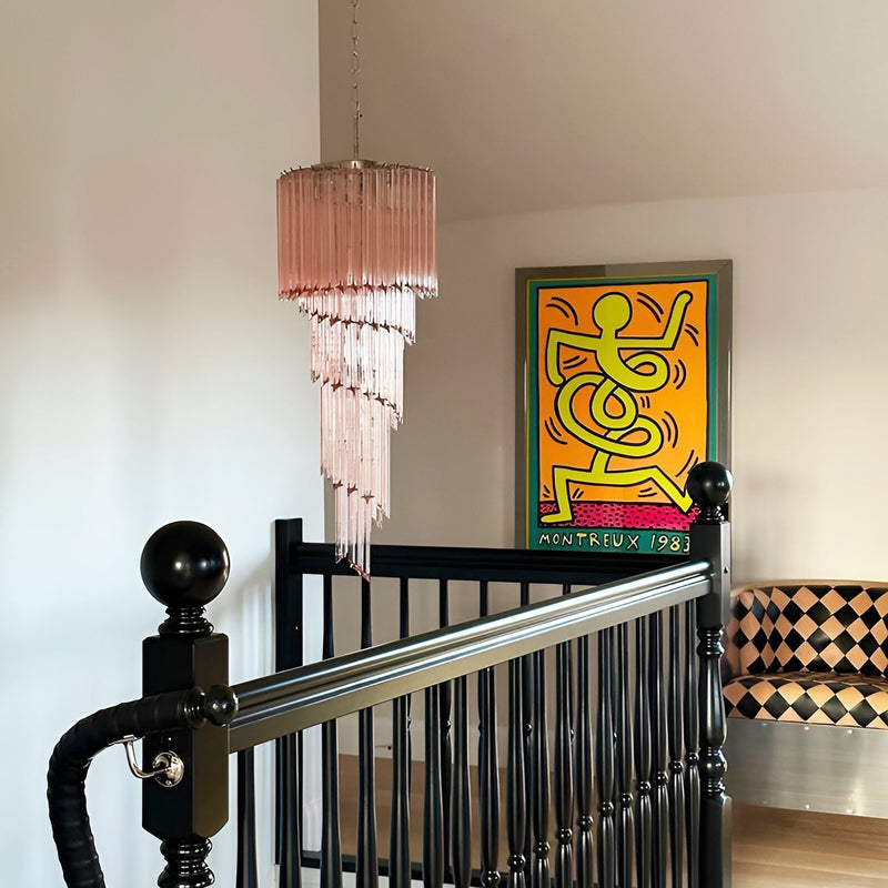 Murano Spiral Prism Glass Chandelier-DWHOME