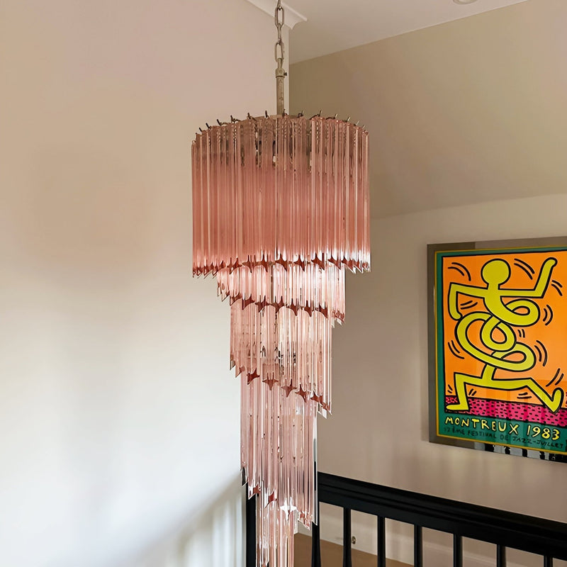 Murano Spiral Prism Glass Chandelier-DWHOME
