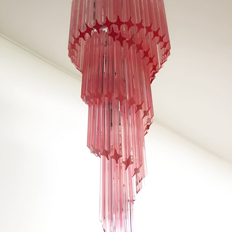 Murano Spiral Prism Glass Chandelier-DWHOME