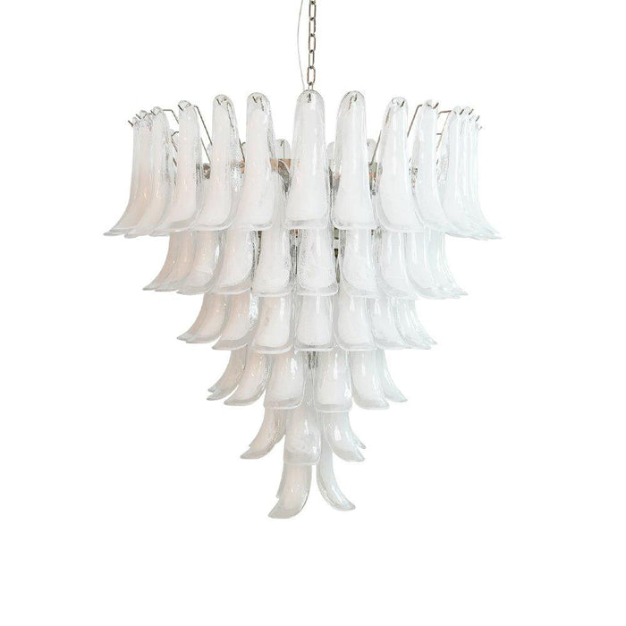 Murano White Glass Petals Chandelier - DWHOME