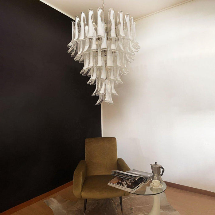 Murano White Glass Petals Chandelier - DWHOME