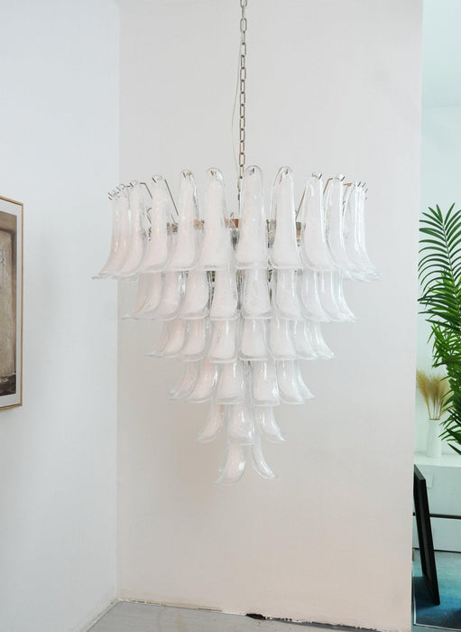 Murano White Glass Petals Chandelier - DWHOME