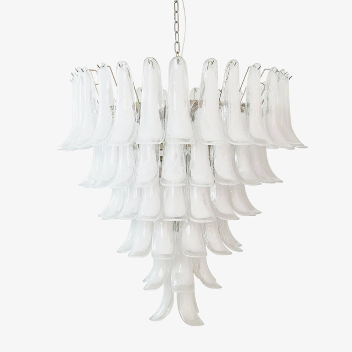 Murano White Glass Petals Chandelier-DWHOME