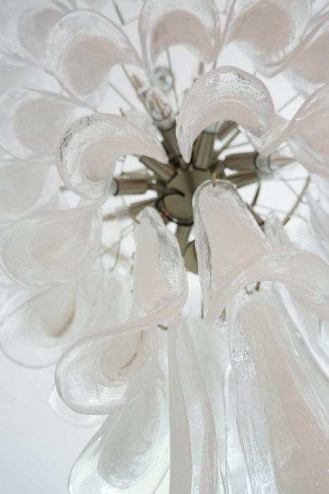 Murano White Glass Petals Chandelier - DWHOME