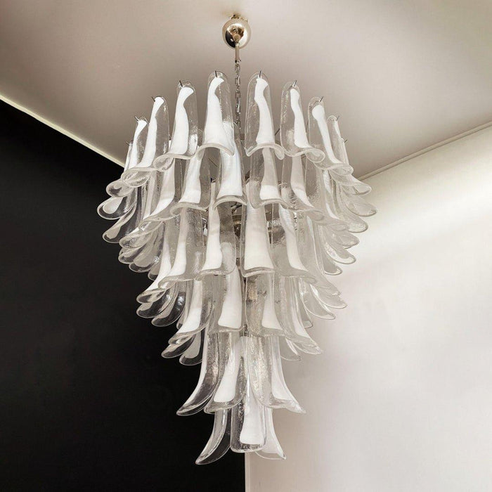 Murano White Glass Petals Chandelier - DWHOME