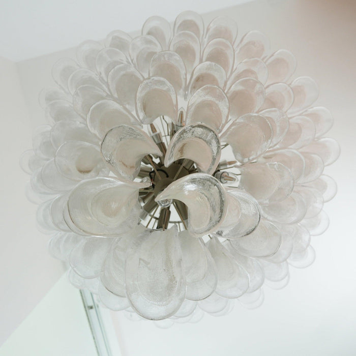 Murano White Glass Petals Chandelier - DWHOME