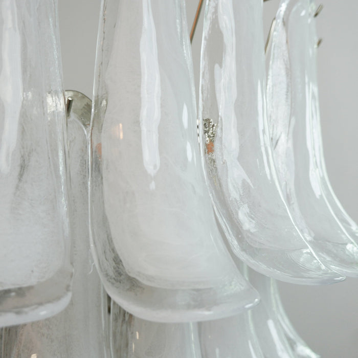 Murano White Glass Petals Chandelier-DWHOME