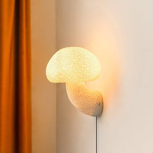 Mushroom Resin Plug-in Wall Lamp-DWHOME