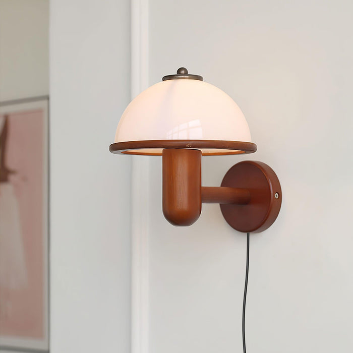Mushroom Wood Wall Lamp-DWHOME