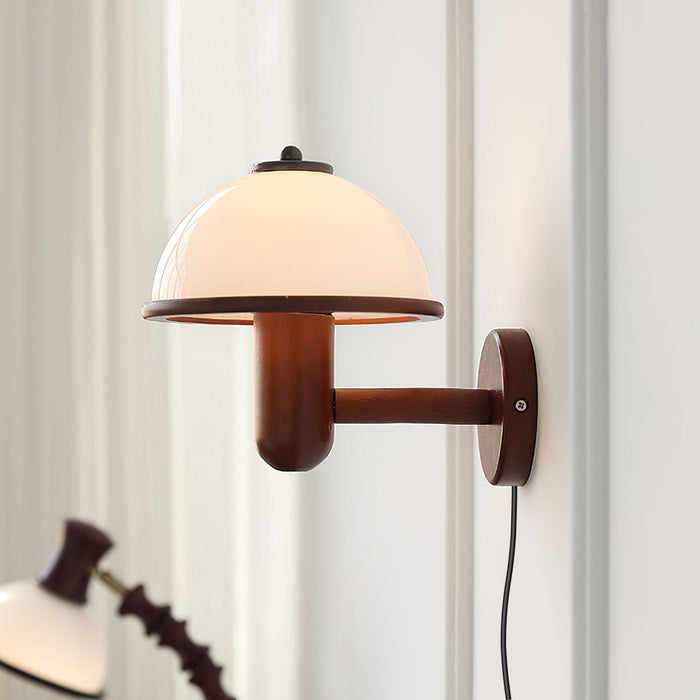 Mushroom Wood Wall Lamp-DWHOME