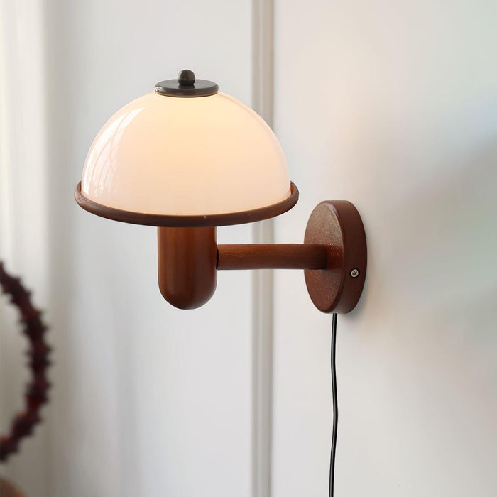 Mushroom Wood Wall Lamp-DWHOME