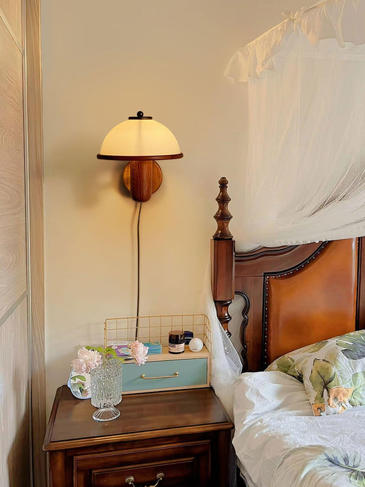 Mushroom Wood Wall Lamp-DWHOME