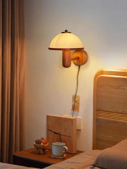 Mushroom Wood Wall Lamp-DWHOME