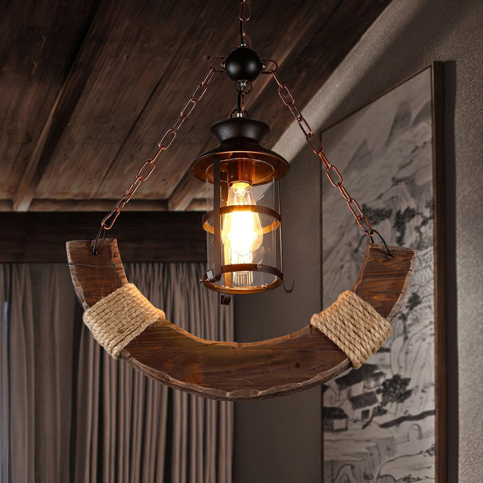 Nautical Industrial Style Wooden Chandelier - DWHOME