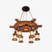 Nautical Industrial Style Wooden Chandelier.