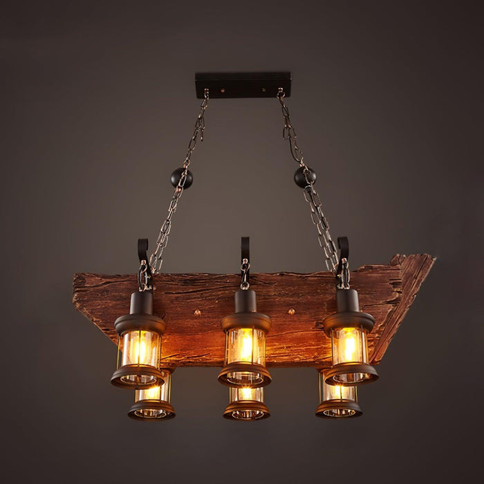 Nautical Industrial Style Wooden Chandelier - DWHOME