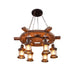 Nautical Industrial Style Wooden Chandelier - Vakkerlight