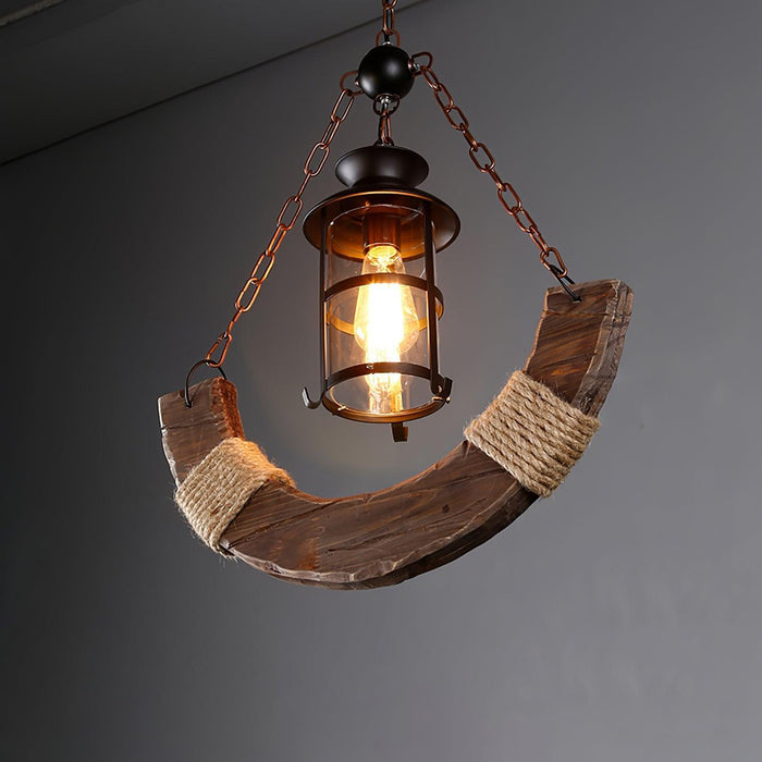 Nautical Industrial Style Wooden Chandelier - DWHOME