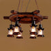 Nautical Industrial Style Wooden Chandelier - DWHOME