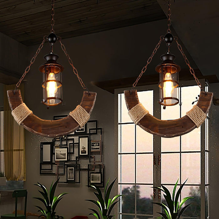 Nautical Industrial Style Wooden Chandelier - DWHOME