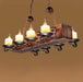 Nautical Industrial Style Wooden Chandelier - Vakkerlight