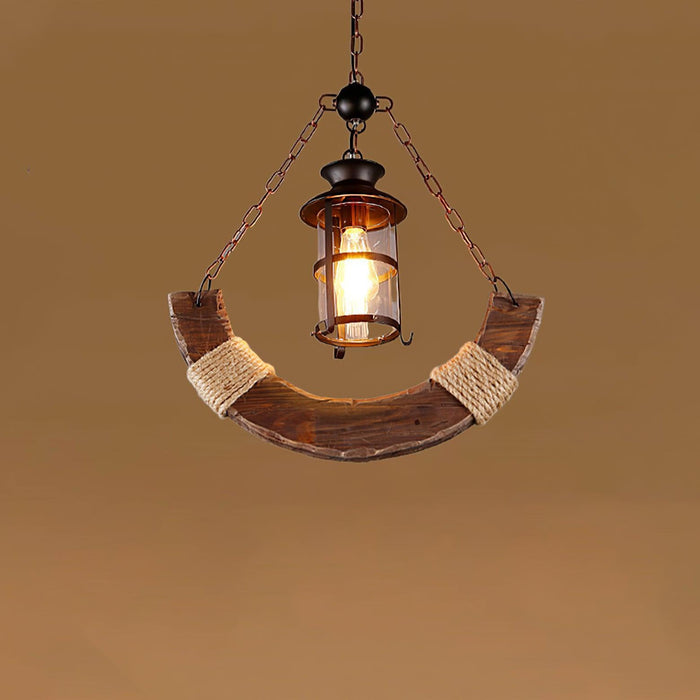 Nautical Industrial Style Wooden Chandelier - DWHOME