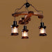 Nautical Industrial Style Wooden Chandelier.