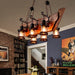 Nautical Industrial Style Wooden Chandelier.