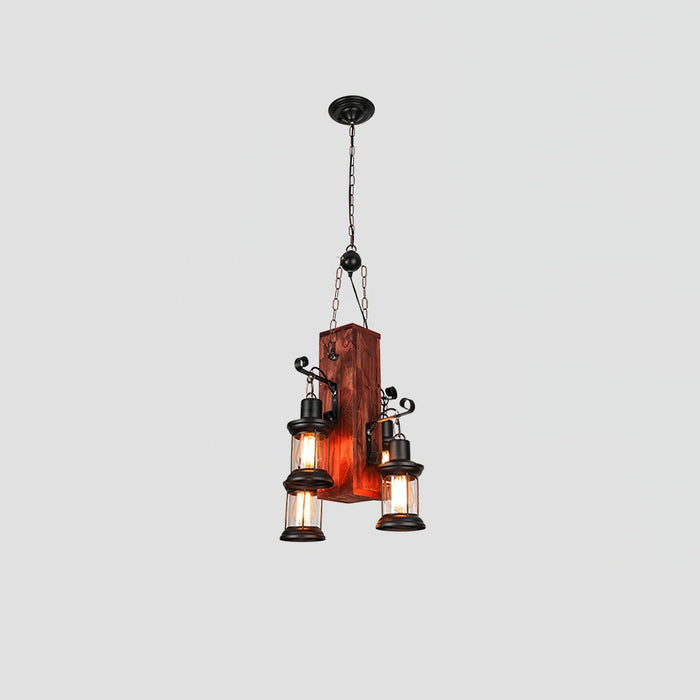 Nautical Industrial Style Wooden Chandelier - DWHOME