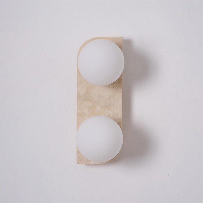 Elysian Travertine Plug-in Wall Light-DWHOME