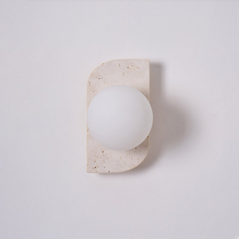 Elysian Travertine Plug-in Wall Light-DWHOME