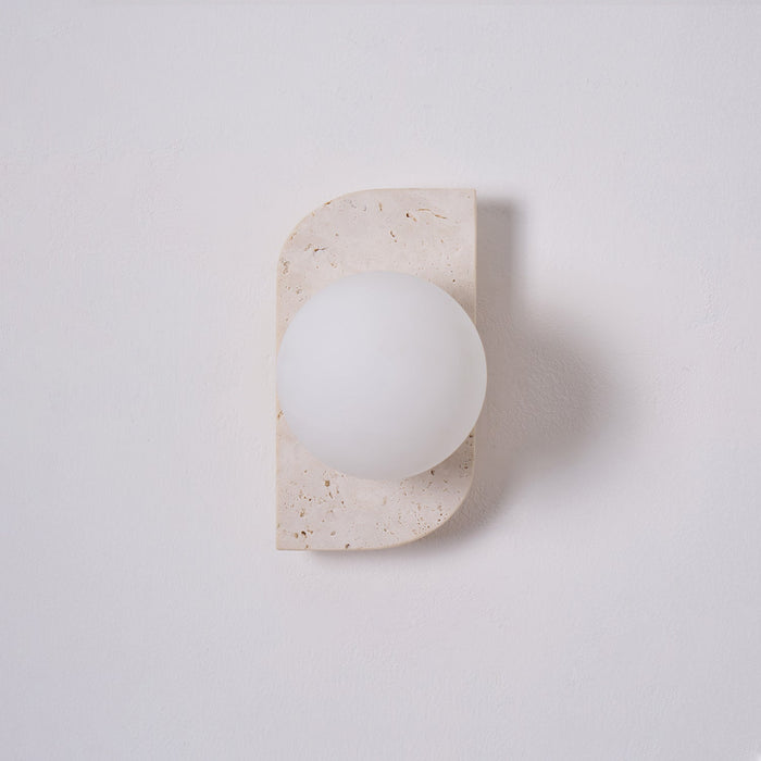 Elysian Travertine Plug-in Wall Light-DWHOME