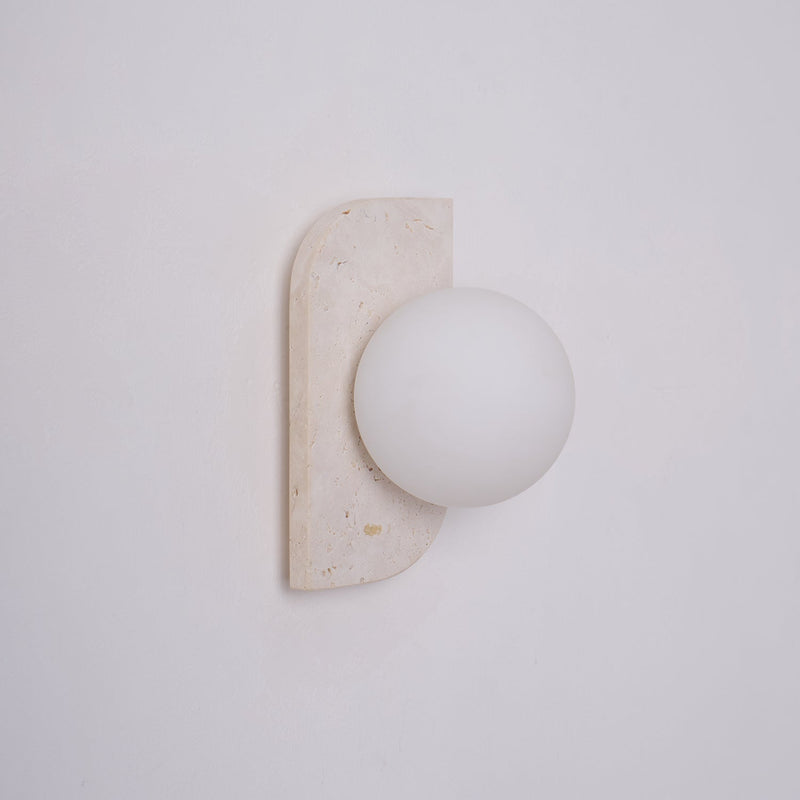 Elysian Travertine Plug-in Wall Light-DWHOME