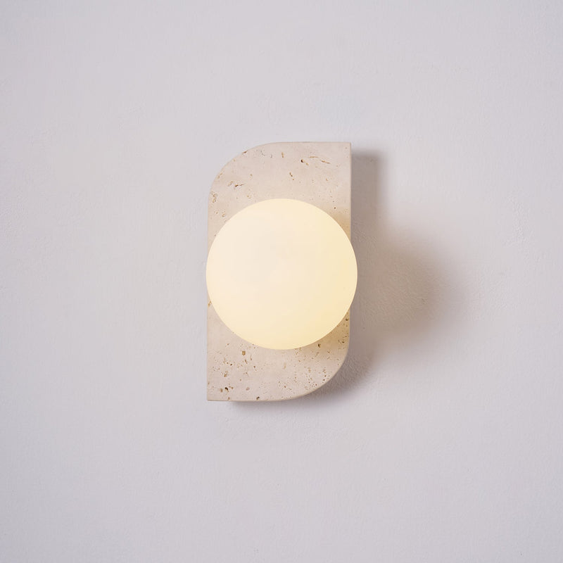 Elysian Travertine Plug-in Wall Light-DWHOME