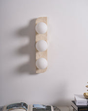 Elysian Travertine Plug-in Wall Light-DWHOME
