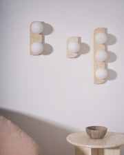 Elysian Travertine Plug-in Wall Light-DWHOME