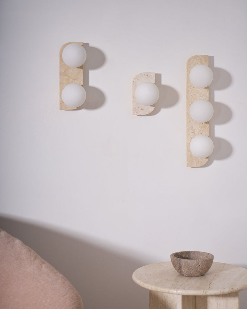Elysian Travertine Plug-in Wall Light-DWHOME