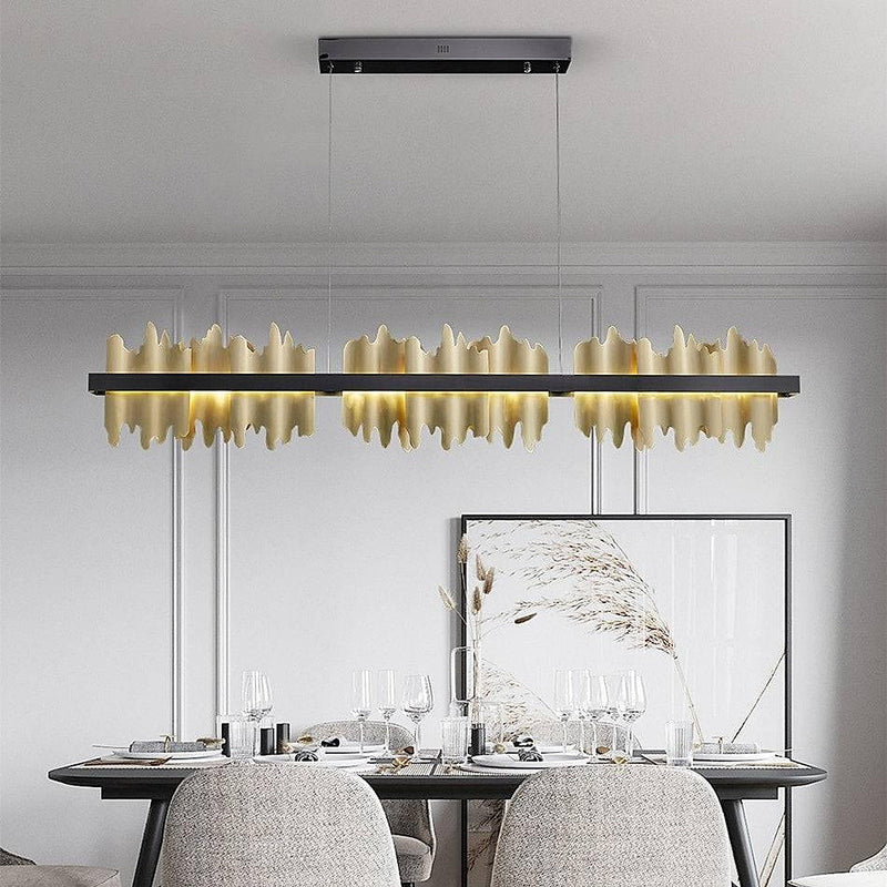 Nera Brushed Brass Dining Room Chandelier-DWHOME