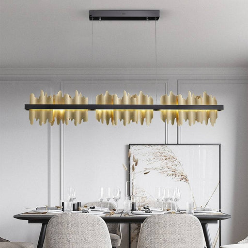 Nera Brushed Brass Dining Room Chandelier.