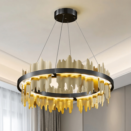 Nera Brushed Brass Modern Chandelier.