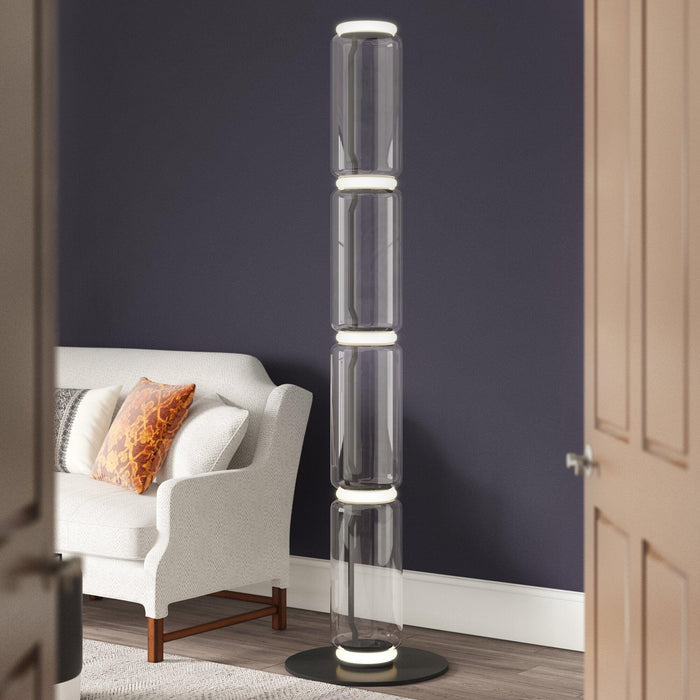 Bamboo Glass Floor Lamp.