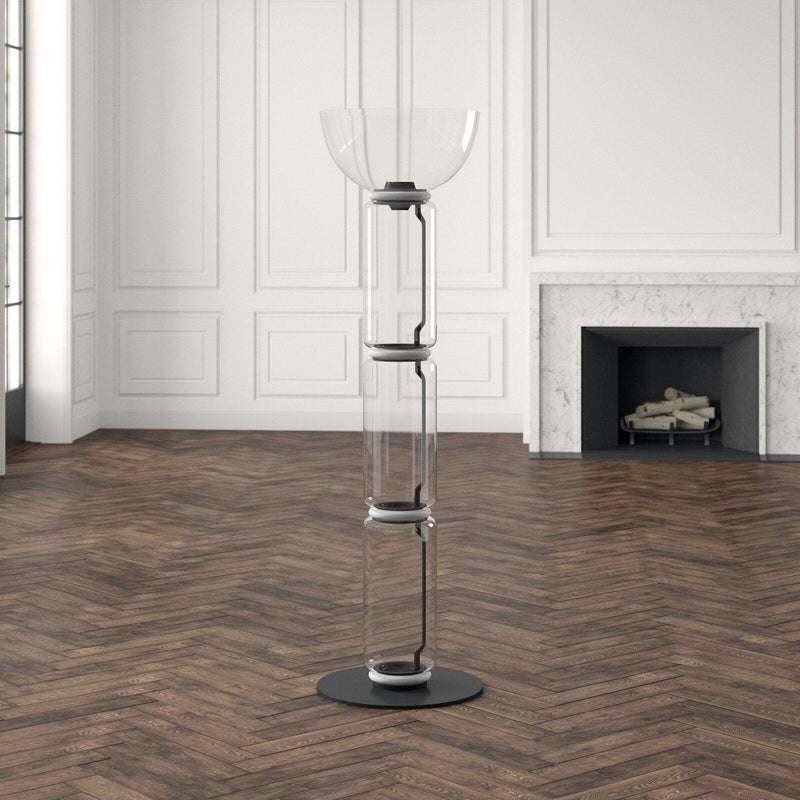Bamboo Glass Floor Lamp-DWHOME