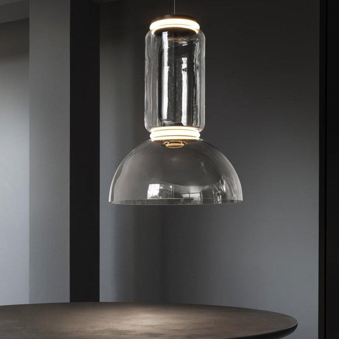 Cylindrical Glass Pendant Light.