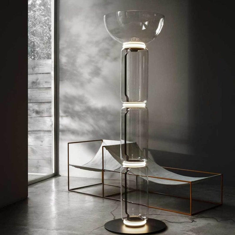Bamboo Glass Floor Lamp-DWHOME