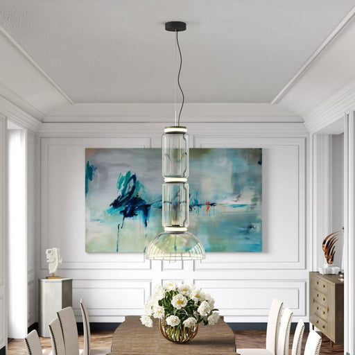 Cylindrical Glass Pendant Light.